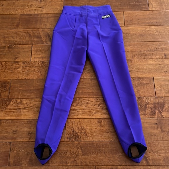 Vintage Obermeyer Women’s Blue Wool Blend Stirrup Ski Pants Made in Japan - Picture 6 of 10